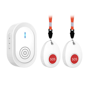 Daytech Bouton d'appel pour la surveillance des personnes âgées – Sonnette d'appel d'infirmière sans fil avec portée de plus de 600 pieds